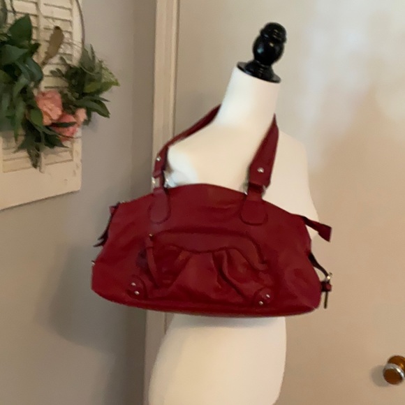 Red handbag with red funky lining - Picture 1 of 6